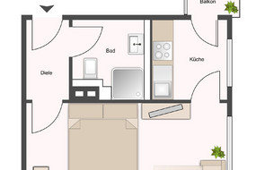 1ZKDB + Balkon nahe Südpark