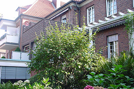 Hinteransicht des Hauses