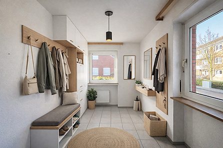 Eingangsbereich Garderobe visualisiert