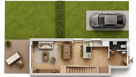 Grundriss EG visualisiert
