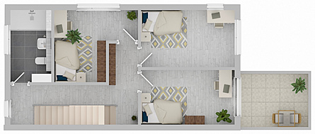 Grundriss Obergeschoss visualisiert