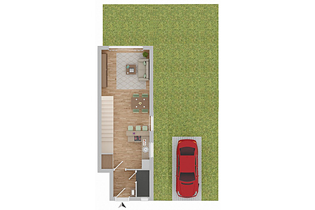 Erdgeschoss visualisiert ohne Gartenhaus u Terrasse