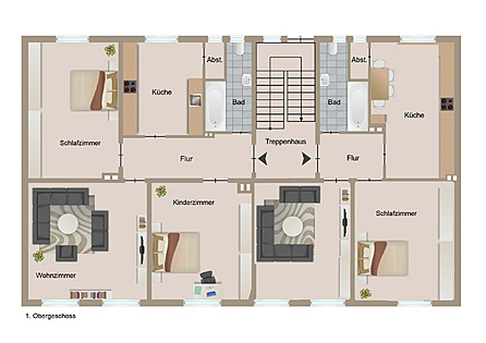 Grundriss 1 Obergeschoss