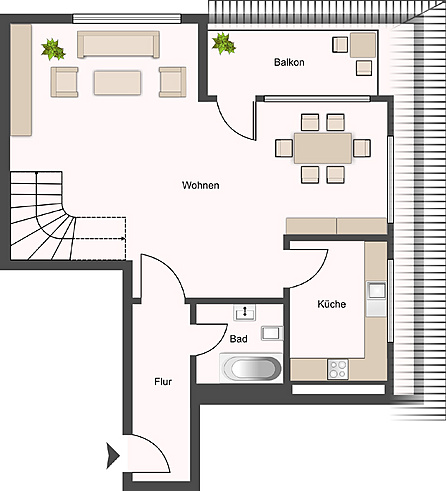 Grundriss Wohnbereich