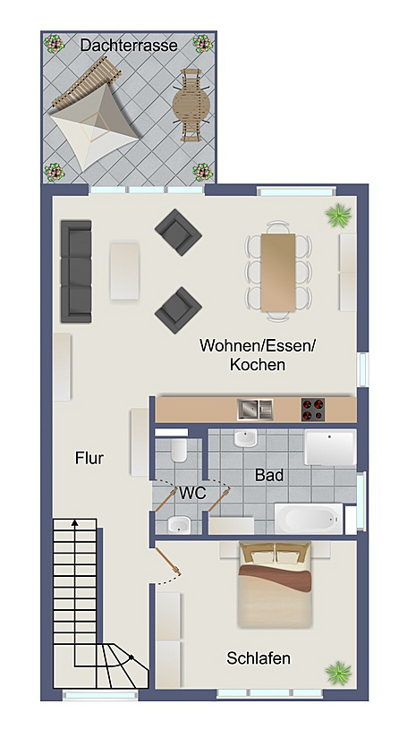 1 OG Grundriss visualisiert