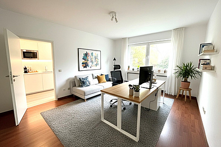 Anbau Büro mit Teeküche visualisiert