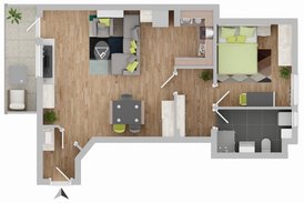 Zwei Zimmer Wohnung mit Balkon und Stellplatz im beliebten Geistviertel